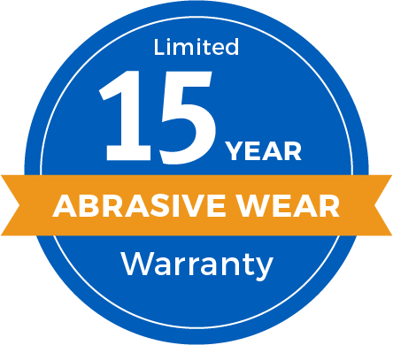 15 Year Limited Abrasive Wear Warranty Badge