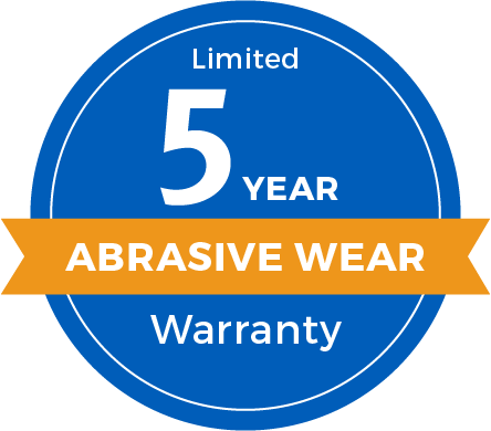 5 Year Limited Abrasive Wear Warranty Badge