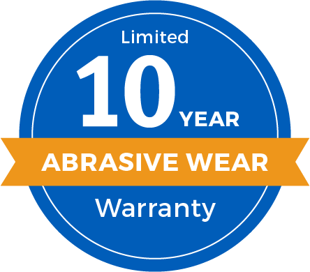 10 Year Limited Abrasive Wear Warranty Badge