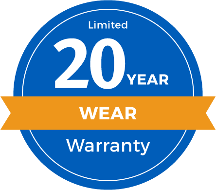 20 Year Limited Abrasive Wear Warranty Badge
