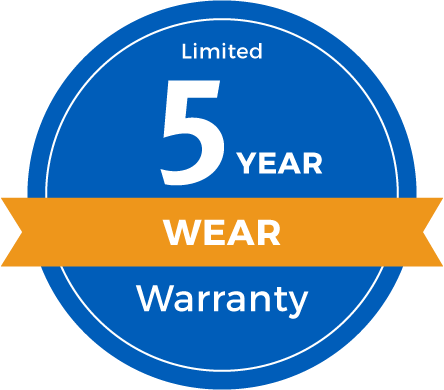 5 Year Limited Abrasive Wear Warranty Badge