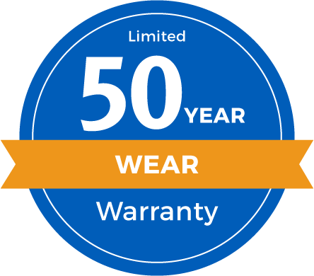 50 Year Limited Abrasive Wear Warranty Badge